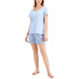 NEW CHARTER CLUB LUXURY cotton henley short sleeve pajama top in b